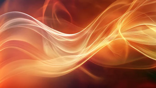 Abstract Fire Wave: Dynamic Liquid Motion in Golden-Red Hues.