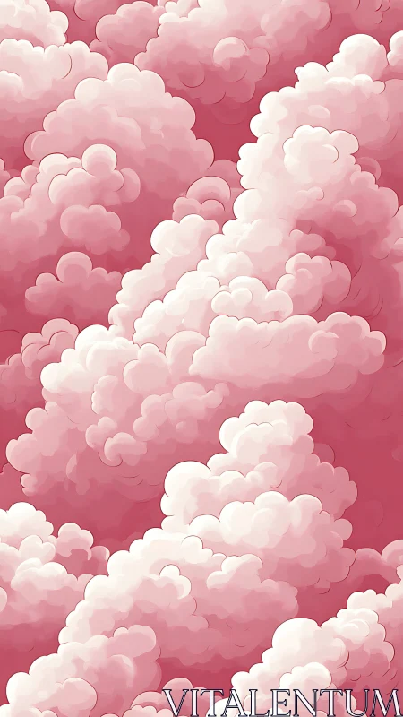 Dreamy cotton candy clouds drifting in rosy skies.