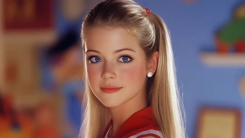 Digital portrait presents a young person in frontal view