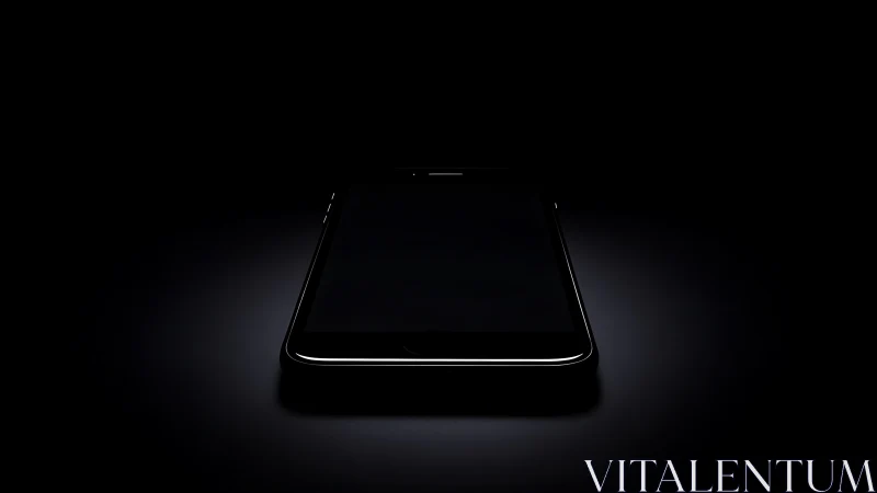 Modern Smartphone with Illuminated Frame, Dark Backdrop.