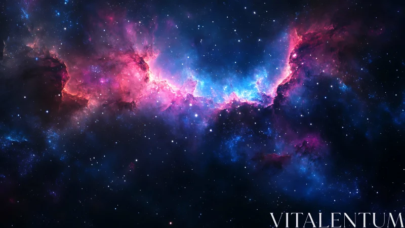 Nebula ridge glowing in vibrant cyan and magenta hues.