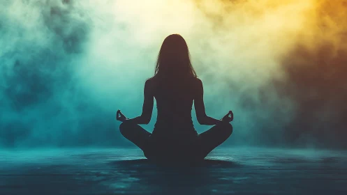 Quiet sunrise meditation in a glowing mist of color.