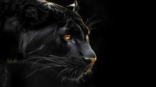 Obsidian Gaze: Golden Eyes Pierce the Darkness.