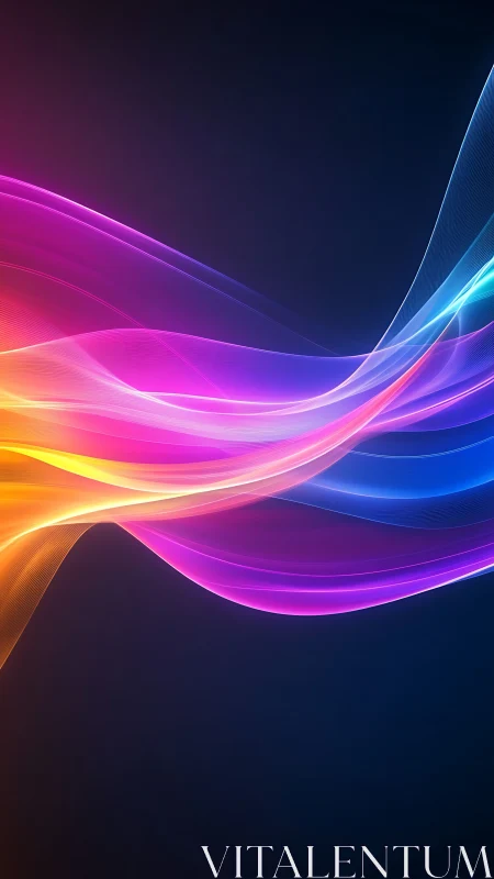 Neon light waves flow across deep gradient space.