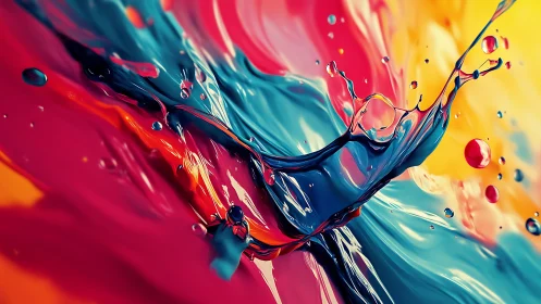 Explosive liquid color splash freezes in mid motion drama