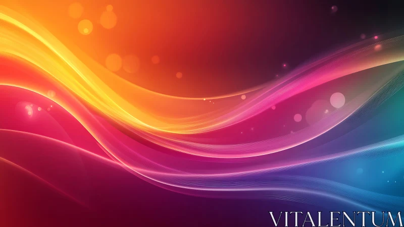 Chromatic light waves curve across radiant gradient field.