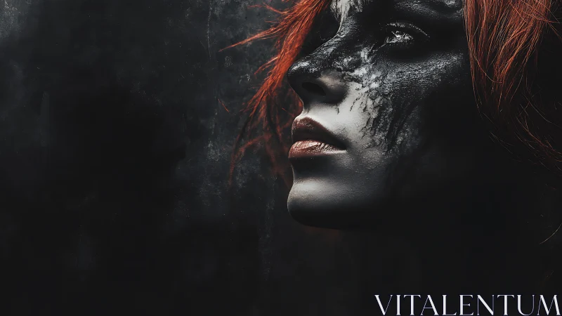 Ashen ember muse gazing through the bruise-dark dusk.