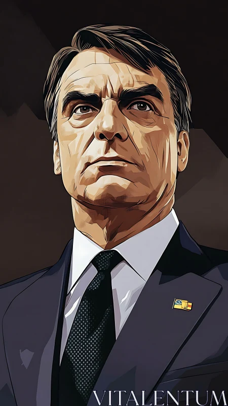 Stylized illustration depicts suited male figure in profile