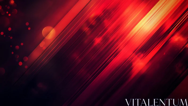 Vivid red and orange abstract diagonal light streaks digital art.
