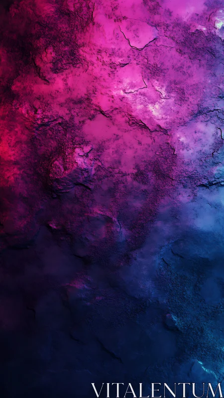 Nebula-stained stone wall hums with magenta and midnight blues