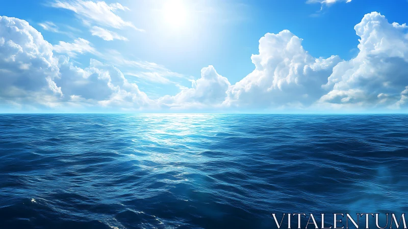 Gentle blue ocean waves under a bright welcoming sky.