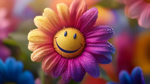 Joyful Rainbow Daisy Spreads Happiness.