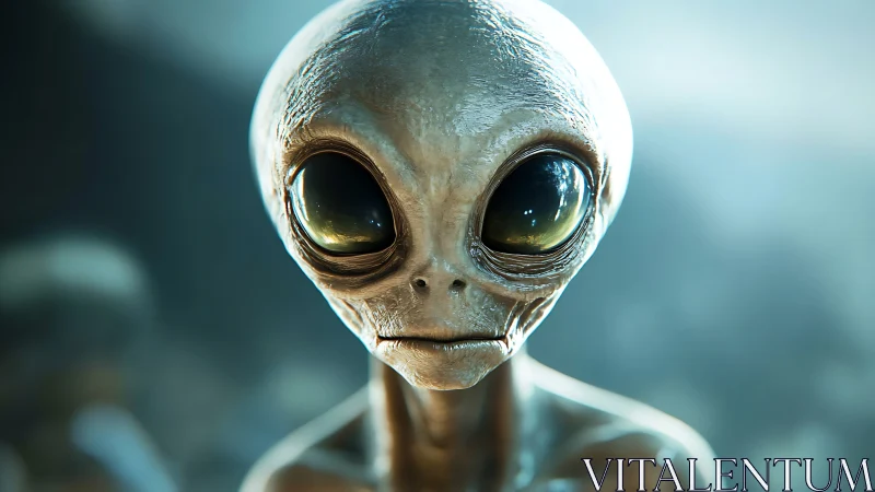 Photoreal extraterrestrial portrait with reflective ocular detail