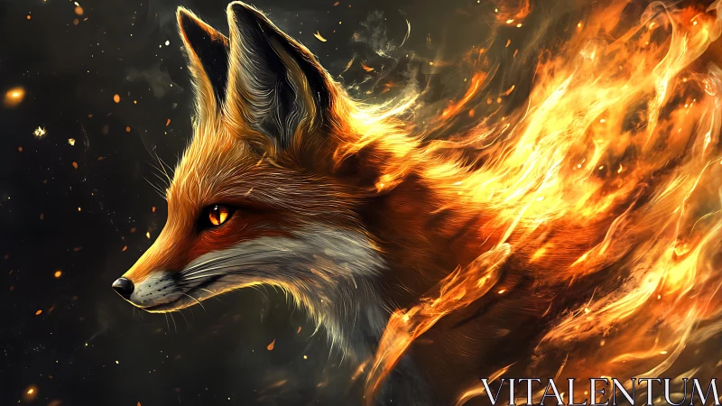 Pyrokinetic vulpine profile in high-energy digital rendering.