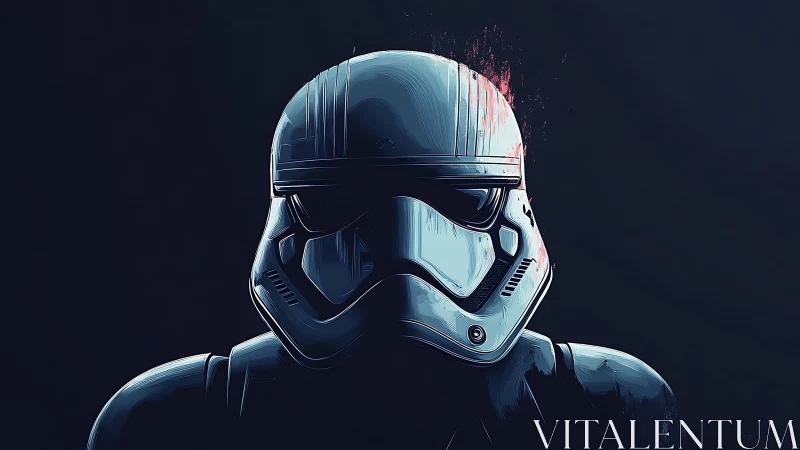 Helmeted armored figure rendered in dark digital profile