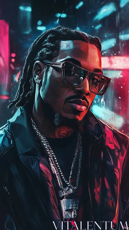 Neon city swagger with a cool, confident street style glow.