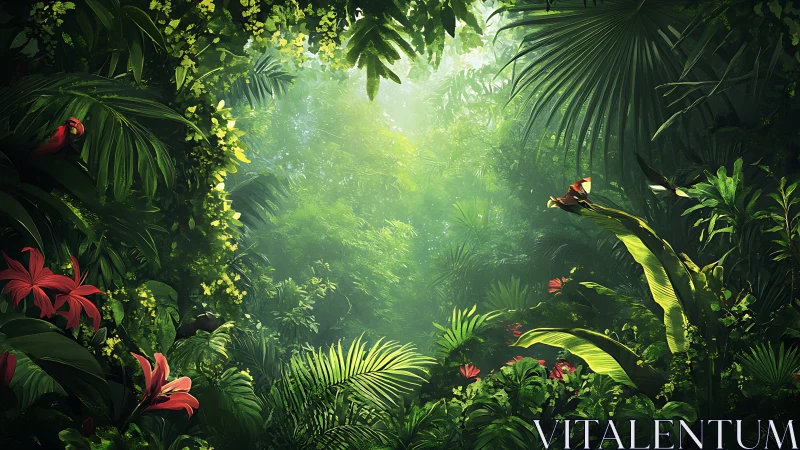 Luminous Canopy: Where Jungle Dreams Breathe Light.