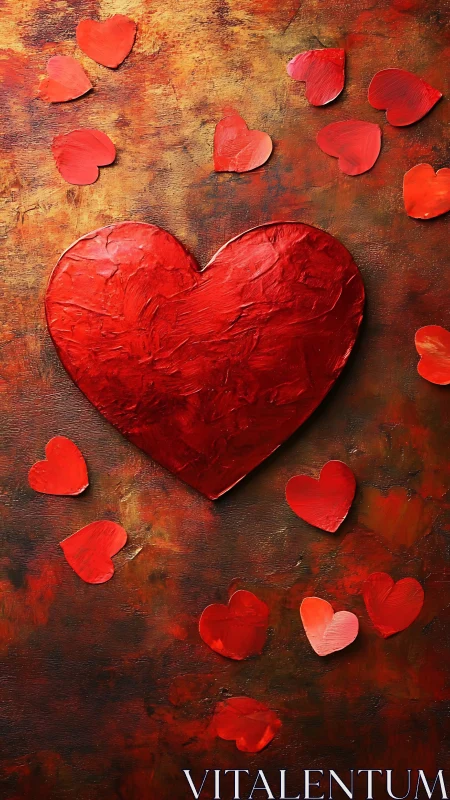 Love Blooms Bright: A Red Heart's Tender Celebration