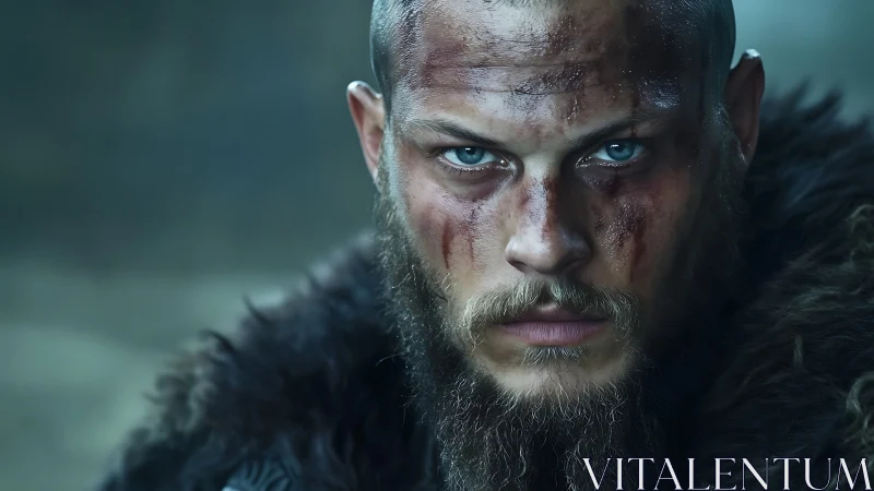 Battle-weathered warrior portrait with forensic facial detail.