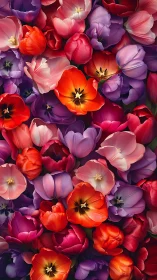 Radiant Tulip Garden. Vibrant Floral Composition.