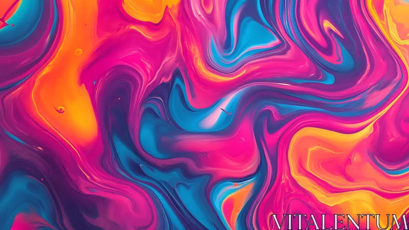 Vivid neon pigment swirls flow across a liquid canvas.