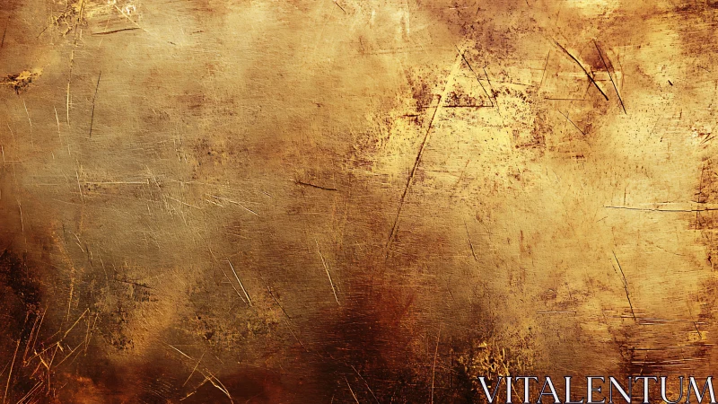 Textured golden metal surface with distressed patina finish.