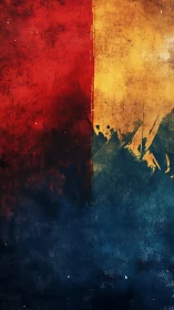 Weathered tricolor horizon where fire meets midnight tide.