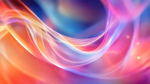 Chromatic rivers swirling through a neon sunrise sky.