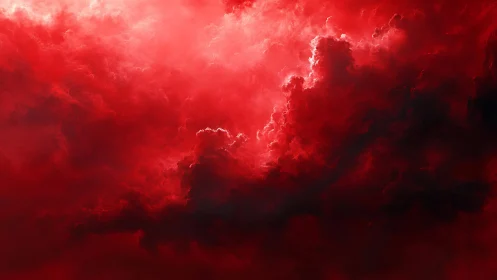Spectral red cumulonimbus field under high-contrast backlight.
