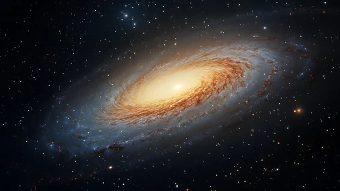 Spiral galaxy core in luminous rotational symmetry study.