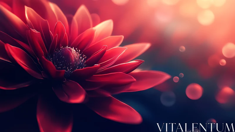 Red Gerbera Daisy with Bokeh Gradient: Macro Depth Rendering Study