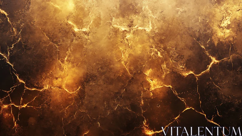 Molten Surface Texture with Bright Fissure Network.