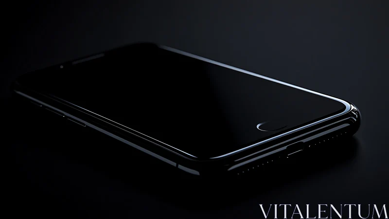 Midnight Smartphone Rests in Luminous Solitude.