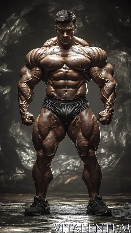 Titan of Sinew stands under molten gymlight thunder.