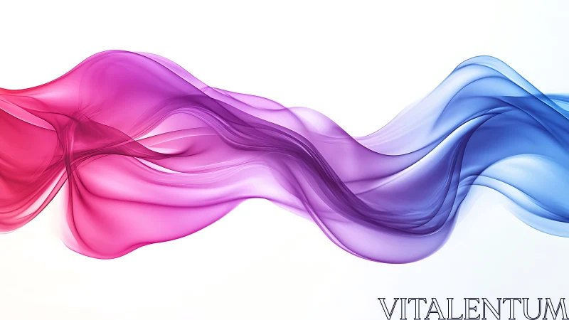 Color gradient wave forms traverse white background cleanly