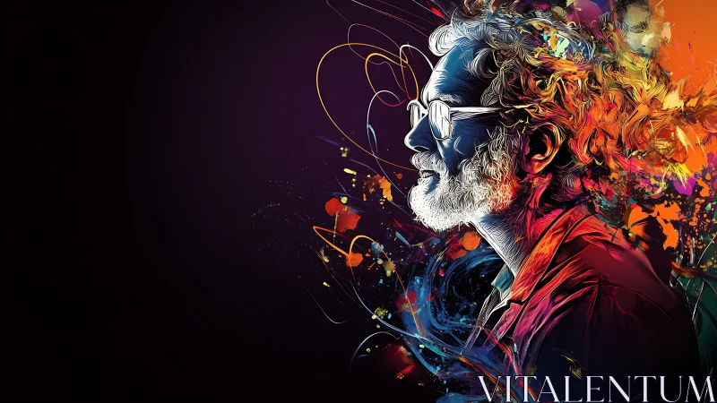 Vibrant neon portrait captures creative mind in motion