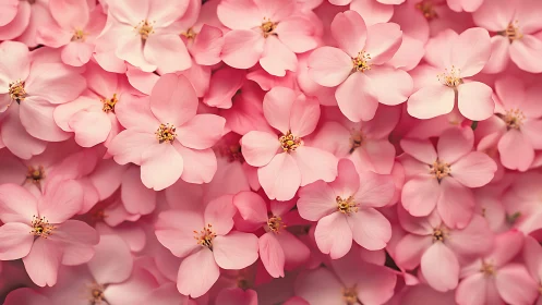 Pink flowers with golden stamens photographed at close focal length range.