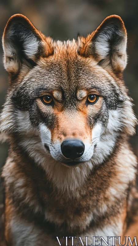 Symmetric frontal study of wolf facial morphology in detail.