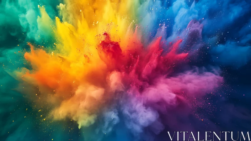 Chromatic supernova of powdered light in midair bloom.