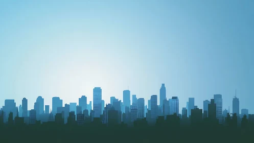 Soft blue morning skyline welcoming a calm urban day.