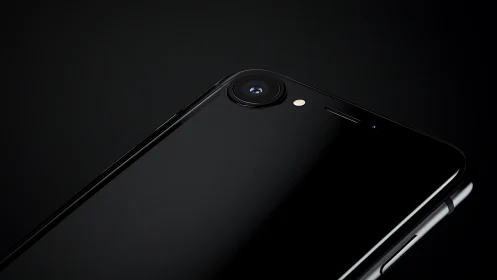 Sleek Black Smartphone Showcases Modern Camera Design