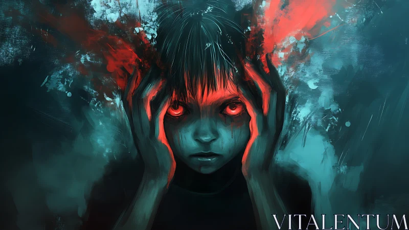 Haunting child portrait glows with fiery inner turmoil