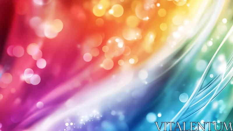 Prismatic bokeh waves with multicolor gradient light flow