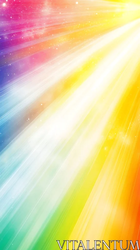 Prismatic light beam gradient with radiating spectral rays.