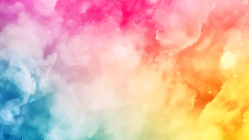 Multicolor gradient cloud texture fills the rectangular frame