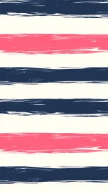 Bold navy and pink brushed stripes create coastal energy.