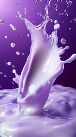 Lively lavender splash dancing in glossy liquid light.