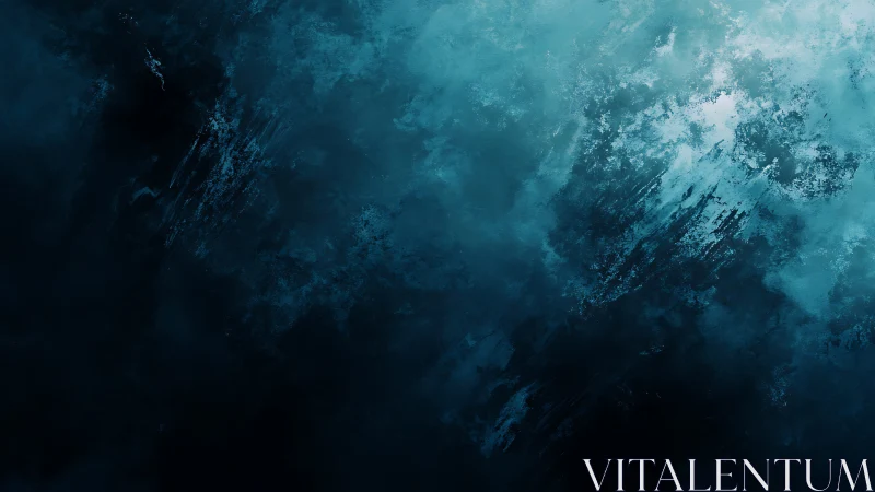 Turbulent teal atmospheric abstraction with dynamic textured gradients