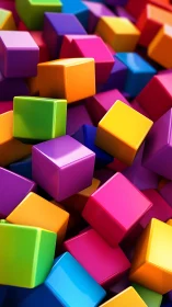 Colorful 3D cubes stacked in a dense abstract pile.