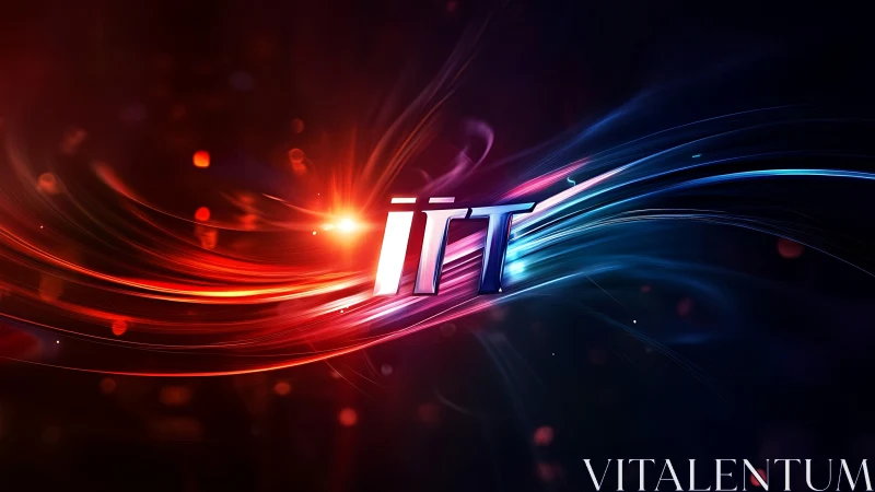 IT logo with dynamic red and blue light streak motion effects.